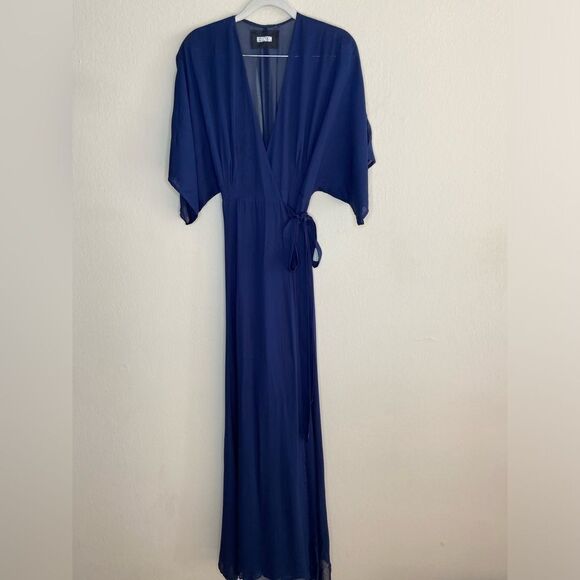 Reformation Winslow Maxi Blue Navy Dress Size S - Picture 8 of 12